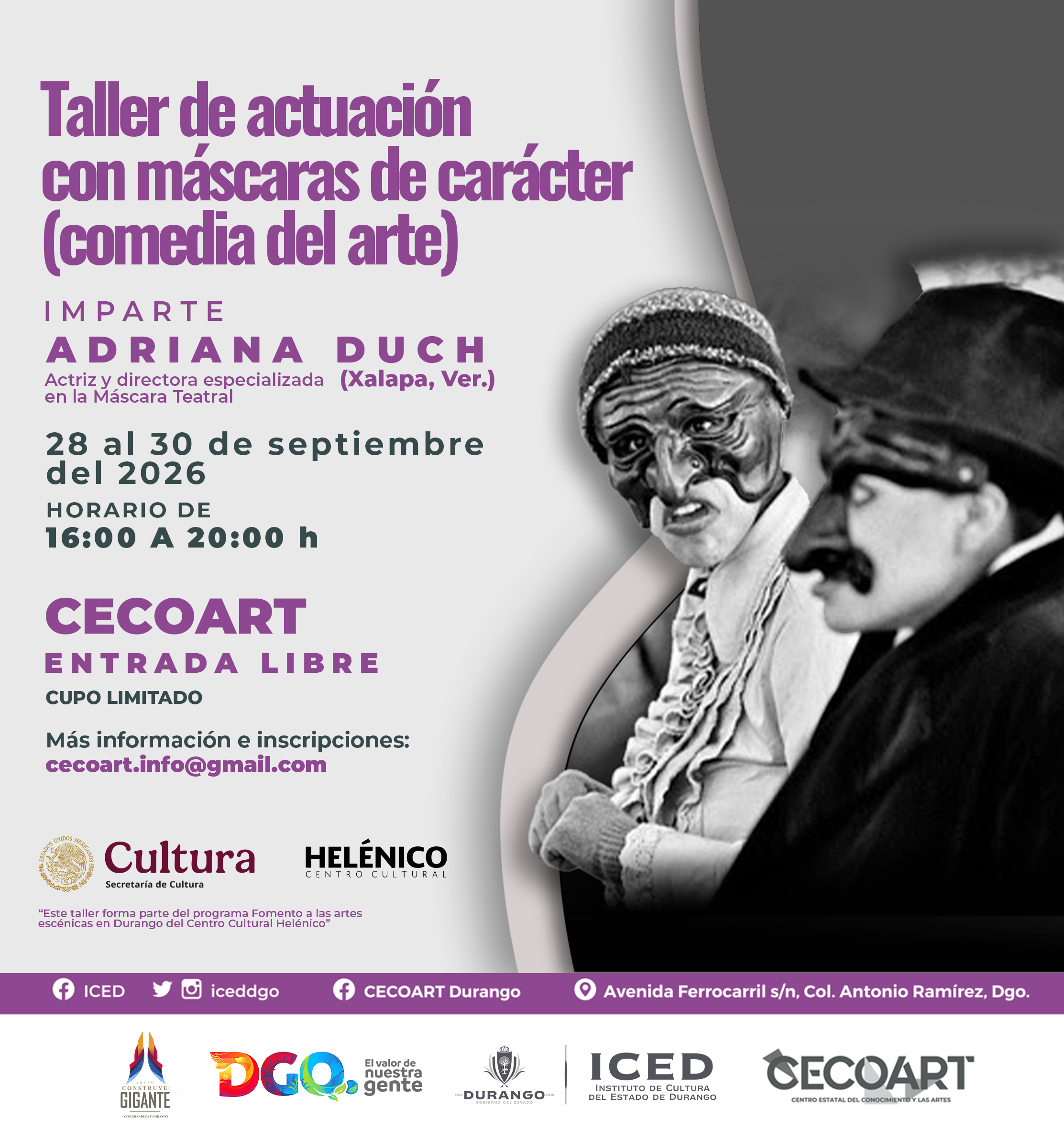 Taller de actuación con máscaras